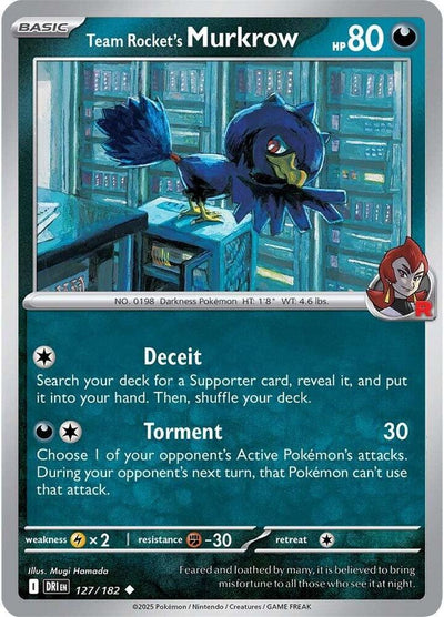 Team Rocket's Murkrow - 127/182 127/182 Uncommon SV10: Destined Rivals NM