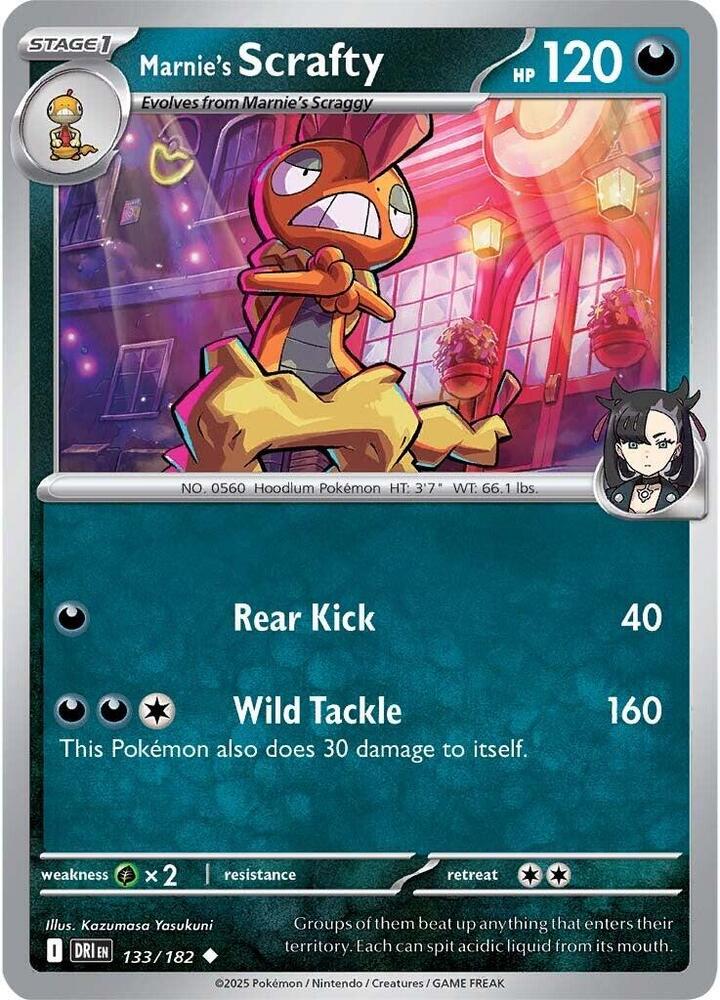 Marnie's Scrafty 133/182 Uncommon SV10: Destined Rivals NM