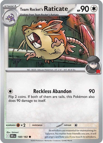 Team Rocket's Raticate - 148/182 148/182 Common SV10: Destined Rivals NM