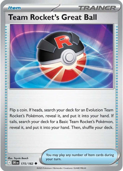 Team Rocket's Great Ball 175/182 Uncommon SV10: Destined Rivals NM