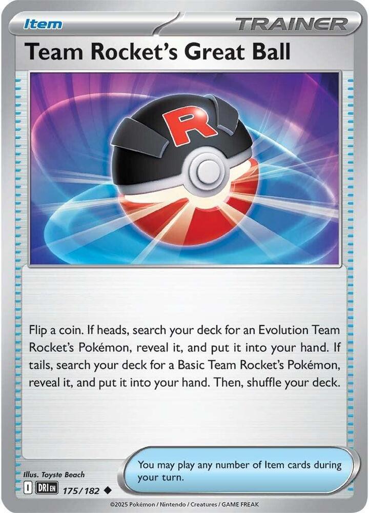 Team Rocket's Great Ball 175/182 Uncommon SV10: Destined Rivals NM