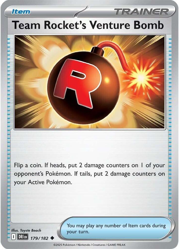 Team Rocket's Venture Bomb 179/182 Uncommon SV10: Destined Rivals NM