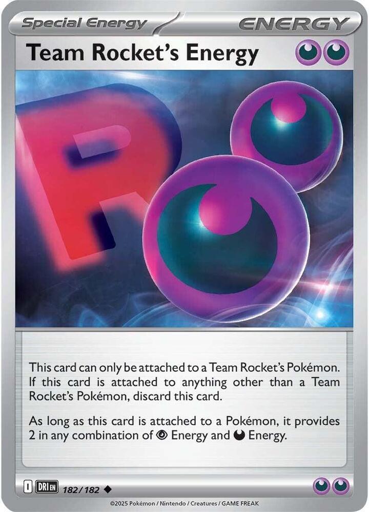 Team Rocket's Energy 182/182 Uncommon SV10: Destined Rivals NM
