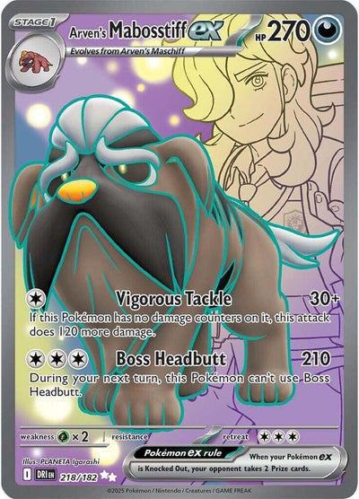 Arven's Mabosstiff ex - 218/182 218/182 Ultra Rare SV10: Destined Rivals NM