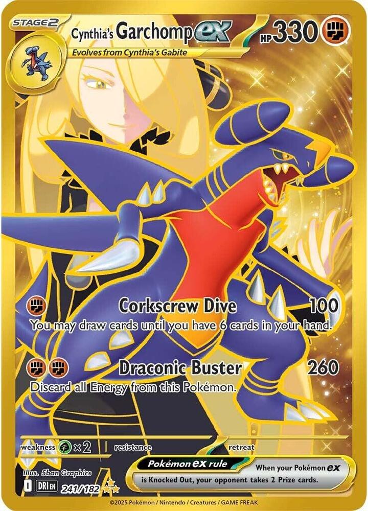 Cynthia's Garchomp ex - 241/182 241/182 Hyper Rare SV10: Destined Rivals NM