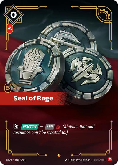 Seal of Rage Epic Origins 040/298 NM