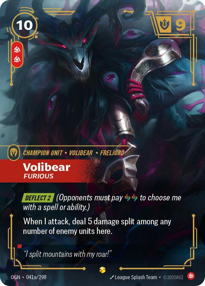 Volibear - Furious (Alternate Art) Showcase Origins 041a/298 NM