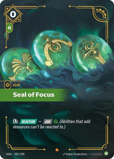 Seal of Focus Epic Origins 081/298 NM
