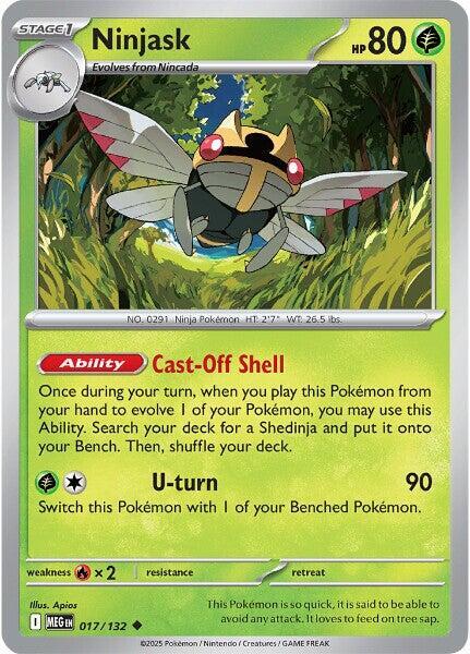 Ninjask - 017/132 Uncommon ME01: Mega Evolution 017/132 NM