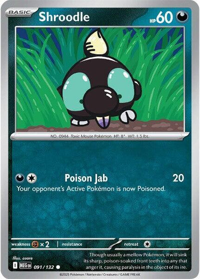Shroodle - 091/132 Common ME01: Mega Evolution 091/132 NM