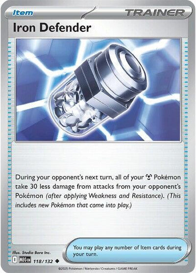 Iron Defender Uncommon ME01: Mega Evolution 118/132 NM