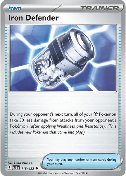 Iron Defender Uncommon ME01: Mega Evolution 118/132 NM