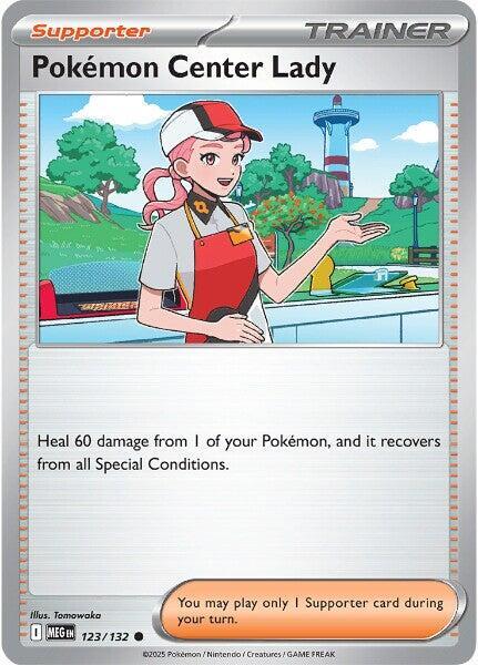 Pokemon Center Lady Common ME01: Mega Evolution 123/132 NM