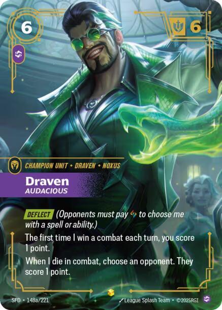 Draven - Audacious (Alternate Art) Showcase Spiritforged 148a/221 NM