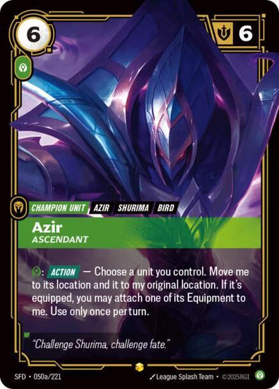 Azir - Ascendant (Alternate Art) Showcase Spiritforged 050a/221 NM