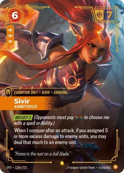 Sivir - Ambitious (Alternate Art) Showcase Spiritforged 120a/221 NM