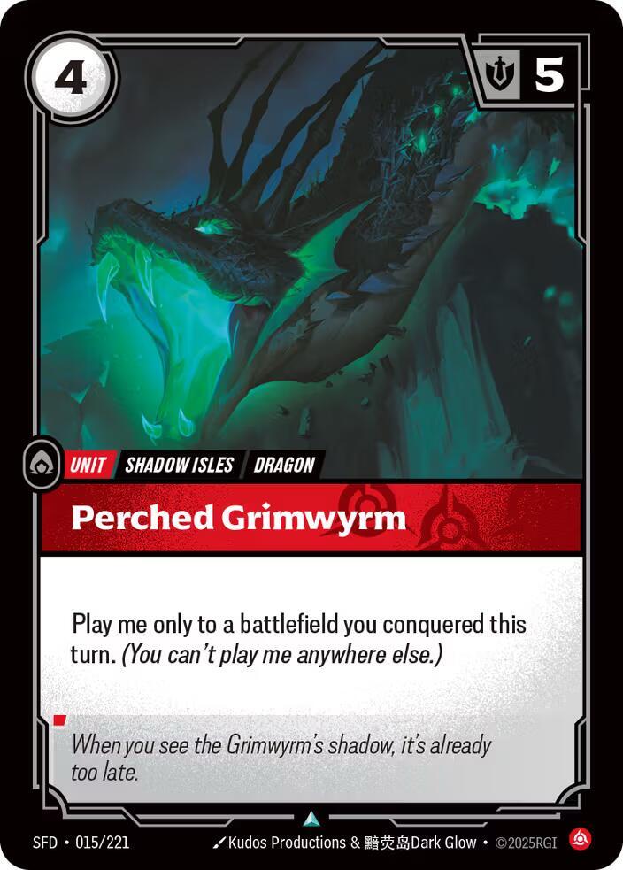Perched Grimwyrm Uncommon Spiritforged 015/221 NM