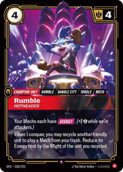 Rumble - Hotheaded Rare Spiritforged 026/221 NM