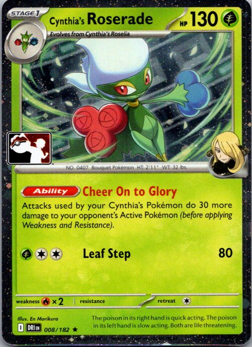 Holo Cynthia's Roserade Rare Prize Pack Series Cards 008/182 NM