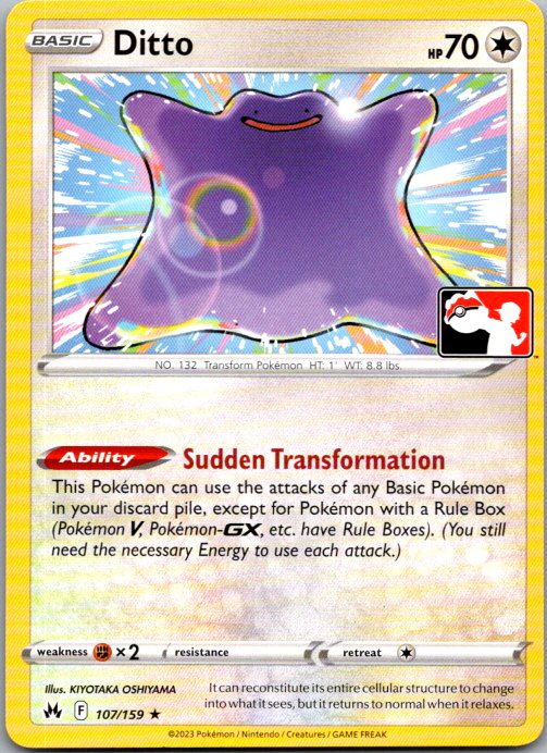 Ditto Rare Prize Pack Series Cards 107/159 NM