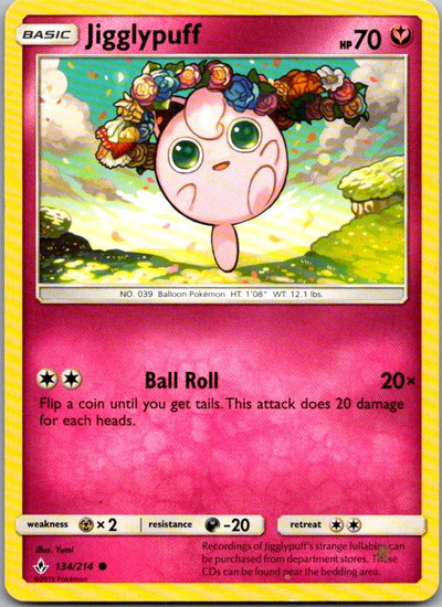 Jigglypuff Common SM - Unbroken Bonds 134/214 NM