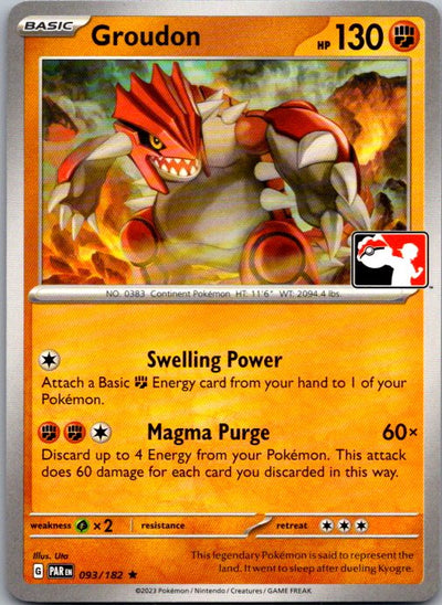 Groudon Rare Prize Pack Series Cards 093/182 NM