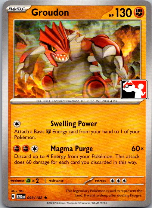 Groudon Rare Prize Pack Series Cards 093/182 NM