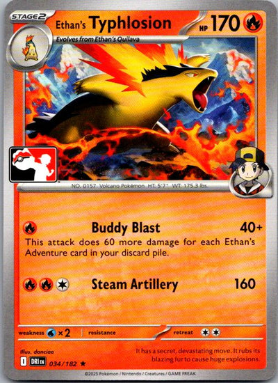Ethan's Typhlosion Rare Prize Pack Series Cards 034/182 NM