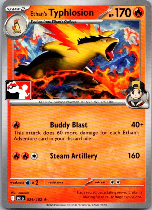 Ethan's Typhlosion Rare Prize Pack Series Cards 034/182 NM