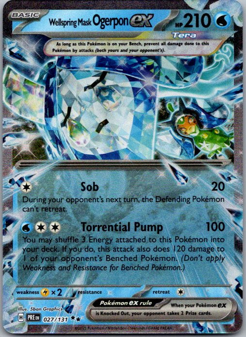 Wellspring Mask Ogerpon ex Double Rare SV: Prismatic Evolutions 027/131 NM