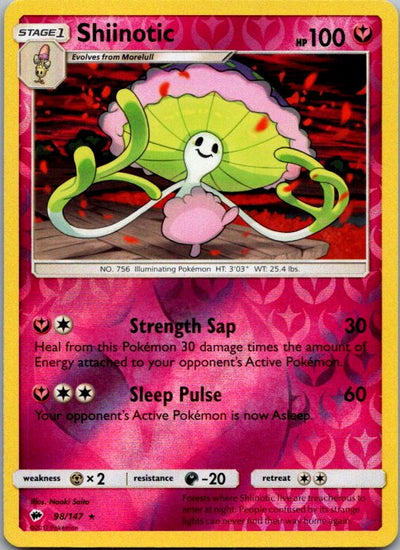 Shiinotic Rare SM - Burning Shadows 98/147 NM