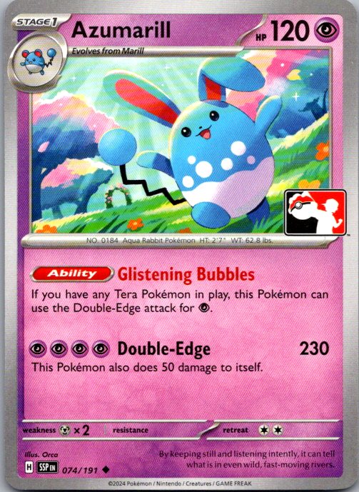 Azumarill Uncommon Prize Pack Series Cards 074/191 NM