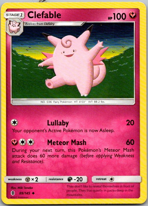 Clefable Uncommon SM - Guardians Rising 89/145 NM