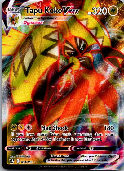 Tapu Koko VMAX Ultra Rare SWSH05: Battle Styles 051/163 NM