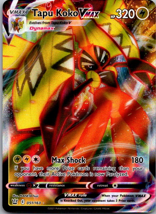 Tapu Koko VMAX Ultra Rare SWSH05: Battle Styles 051/163 NM