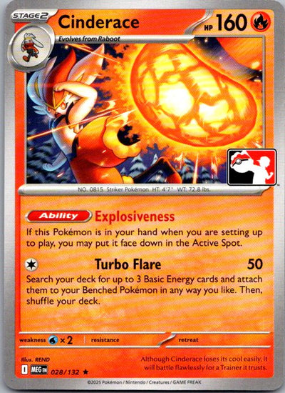 Cinderace - Rare Prize Pack Series Cards 028/132 NM