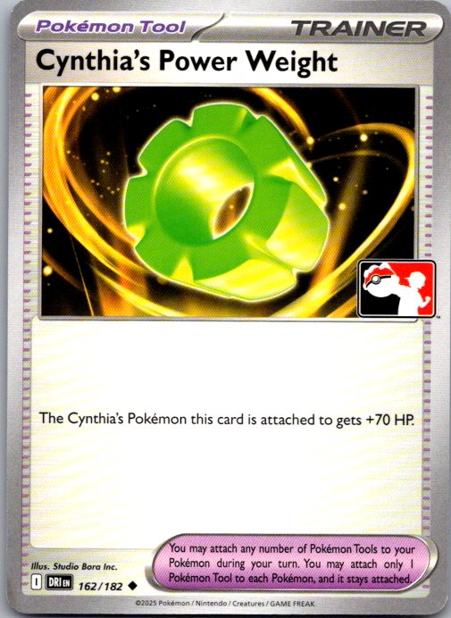 Holo Cynthia's Power Weight Uncommon Prize Pack Series Cards 162/182 NM
